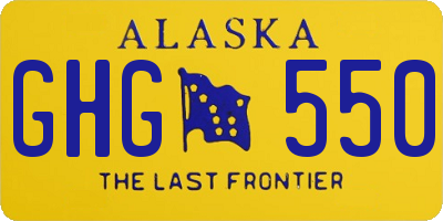 AK license plate GHG550