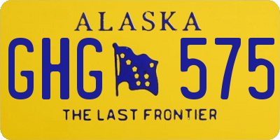 AK license plate GHG575