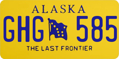 AK license plate GHG585