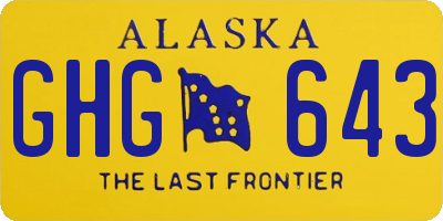 AK license plate GHG643