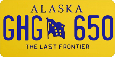 AK license plate GHG650