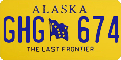 AK license plate GHG674