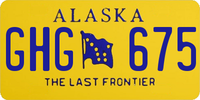 AK license plate GHG675