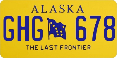 AK license plate GHG678