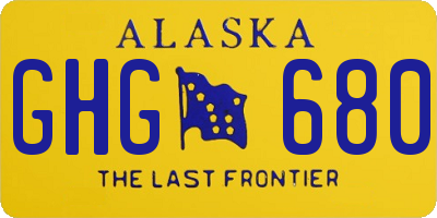 AK license plate GHG680