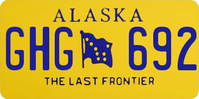 AK license plate GHG692