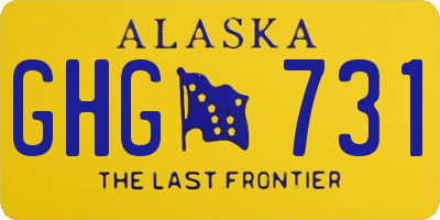AK license plate GHG731