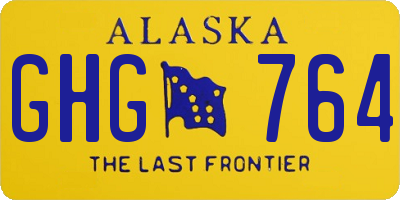 AK license plate GHG764