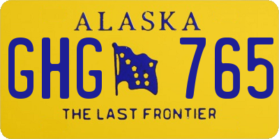 AK license plate GHG765