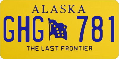 AK license plate GHG781