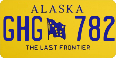AK license plate GHG782