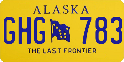 AK license plate GHG783