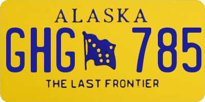 AK license plate GHG785