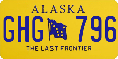 AK license plate GHG796