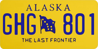 AK license plate GHG801