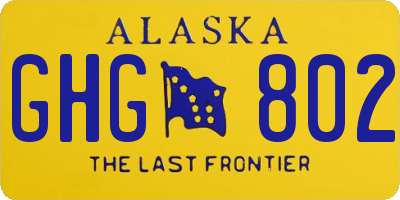 AK license plate GHG802