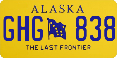 AK license plate GHG838