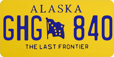 AK license plate GHG840
