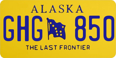 AK license plate GHG850