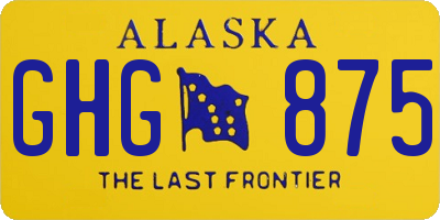 AK license plate GHG875