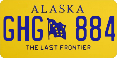 AK license plate GHG884