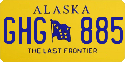AK license plate GHG885