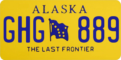 AK license plate GHG889