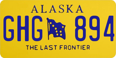 AK license plate GHG894