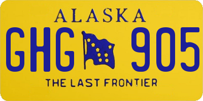 AK license plate GHG905