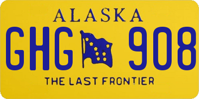 AK license plate GHG908
