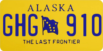 AK license plate GHG910