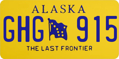 AK license plate GHG915