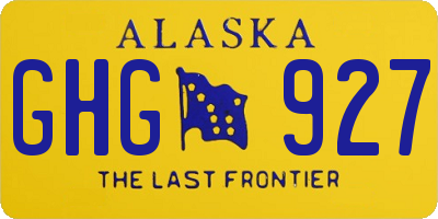 AK license plate GHG927