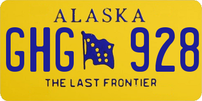 AK license plate GHG928