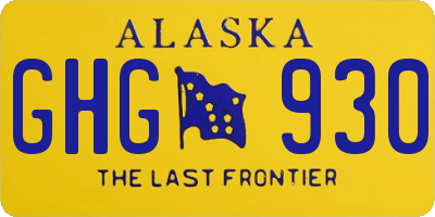 AK license plate GHG930