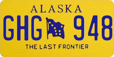 AK license plate GHG948