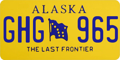 AK license plate GHG965