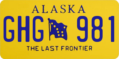 AK license plate GHG981