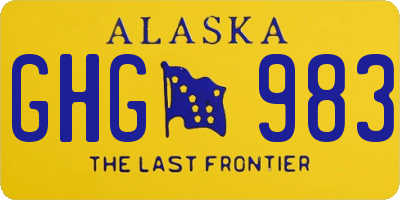 AK license plate GHG983