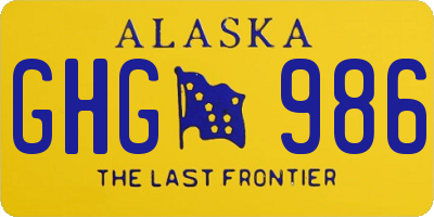 AK license plate GHG986