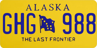 AK license plate GHG988