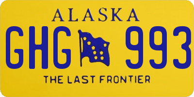 AK license plate GHG993