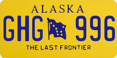 AK license plate GHG996