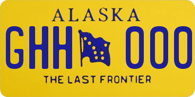 AK license plate GHH000