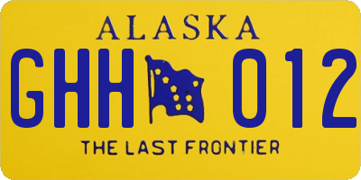 AK license plate GHH012