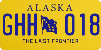 AK license plate GHH018