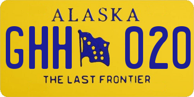 AK license plate GHH020