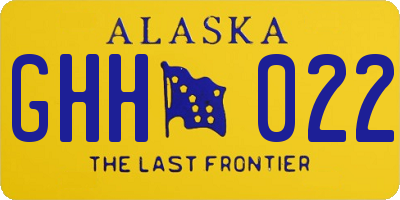 AK license plate GHH022