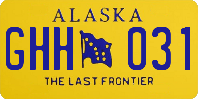AK license plate GHH031
