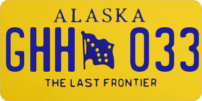 AK license plate GHH033